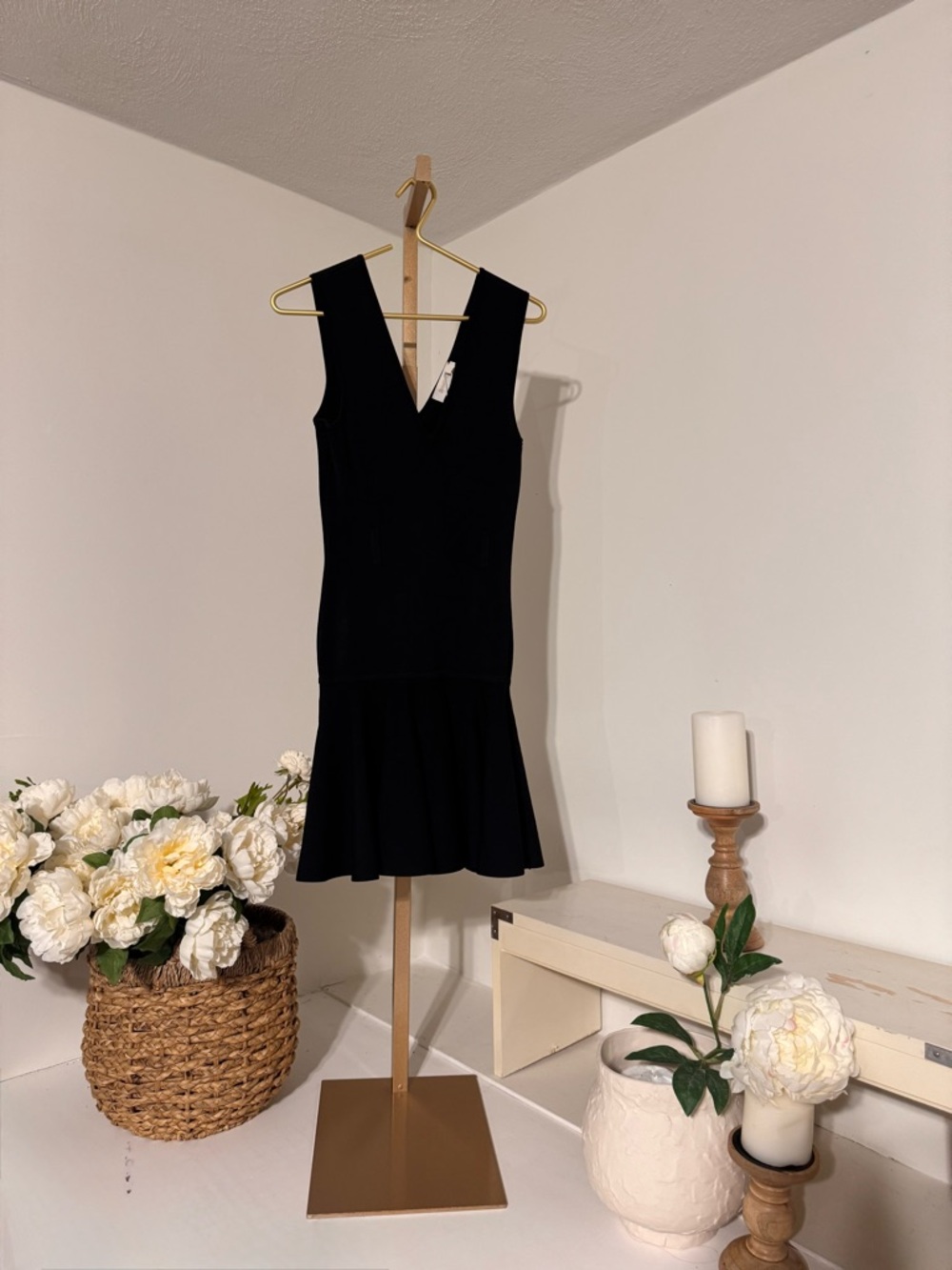 Zimmermann Black Sleeveless V-Neck Mini Dress